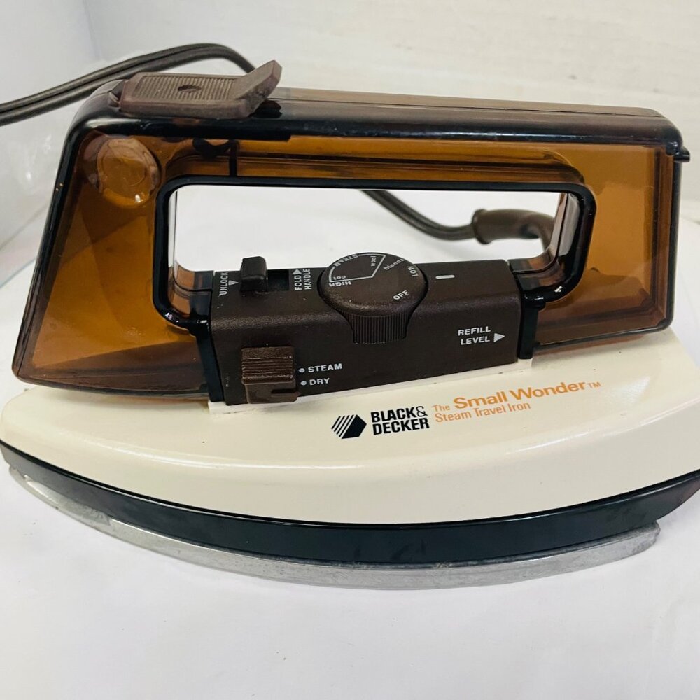 Vintage‎ Black & Decker "The Small Wonder" Steam Travel Iron 8" x 3 1/2"